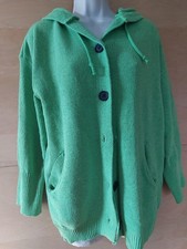 Bright apple green knitted jacket with hood, size XL BNWOT