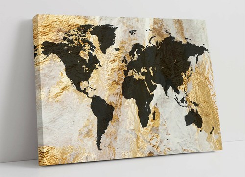 Golden world map - map, -deep