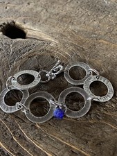 sea glass bracelet,statement Large Link Antique Plated Silver ,bohemian,Celtic