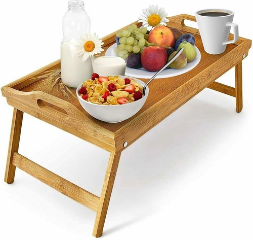 Bamboo wooden bed tray - wooden,