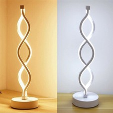 Modern LED Bedside Spiral Table Lamps Creative Curved Dimmable Cool Warm White