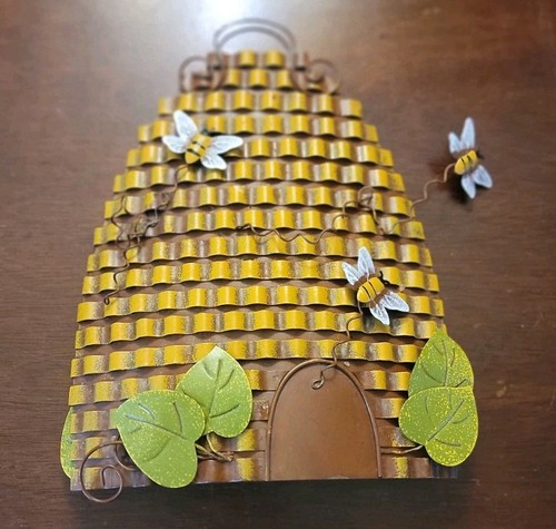 Metal bee hive decorative wall - metal,