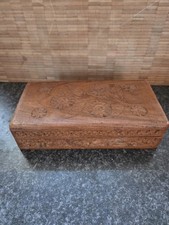 Vintage Hand Carved Wooden Box