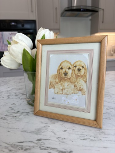 Vintage framed cocker spaniel - cocker,
