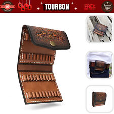 TOURBON Leather .22LR Rifle Cartridges Holder Ammo Carry Pouch Belt Wallet Case