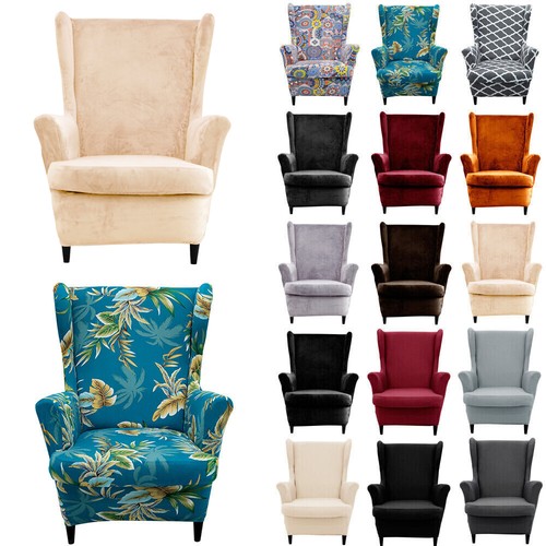 Velvet wing back slipcover - velvet,