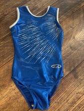 Zone Gymnastics Sleeveless Competition Blue Gem Leotard Size 28 CME