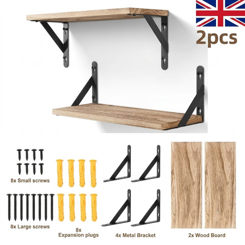 2pcs floating shelves wooden - floating,
