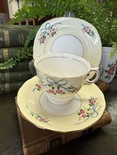 Vintage Colclough Bone China Tea Trio – Swags & Roses – Made in England