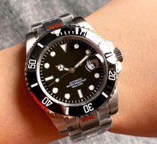 Mens Custom watch Seiko NH35 Movement Black Bezel 40mm 