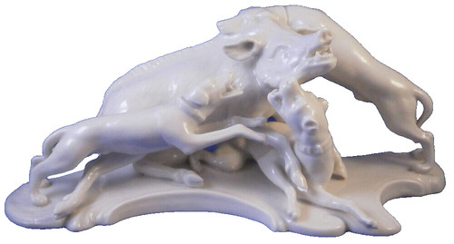 Nymphenburg porcelain boar - porcelain, dog