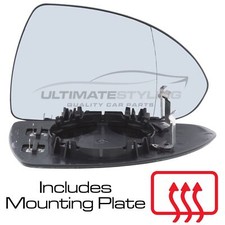 Wing Mirror Glass Vauxhall Corsa D Mk3 2006-2014 Heated Aspherical Drivers Side