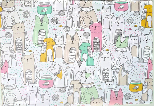 Wrapping paper cats dogs - &,