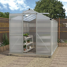 4/6/8/10FT Aluminium Greenhouse Potting Shed Polycarbonate Glow Shed Plant House