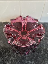 Cranberry Pink Ruffled Murrano