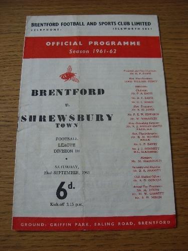 1961 brentford v - 23/09/1961,