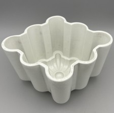 Victorian White Ceramic Jelly Mould Large Fluted Flower with Chip 18cm Antique