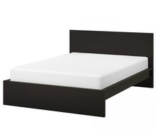 IKEA MALM Standard King Size Black/Brown Bed 2 Drawers with Mattress