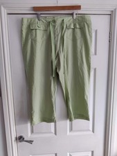 BHS Women ladies mint green straight cropped capri trousers - size 20