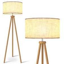 Wood Tripod Floor Lamp, Mid