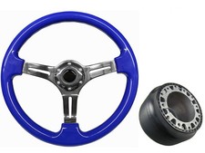 Blue Chrome TS Steering Wheel + Boss Kit fits CLASSIC for VW BEETLE 014