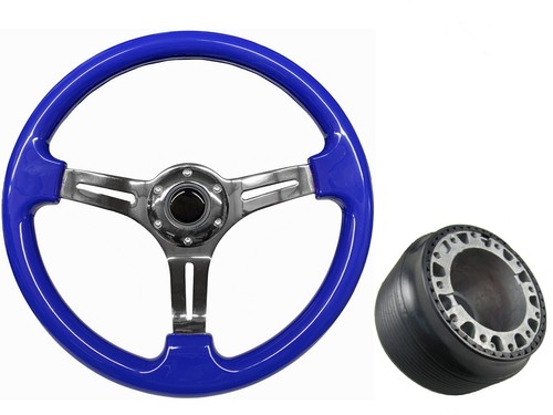 Blue chrome steering wheel - chrome,