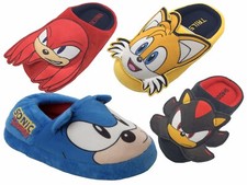 Boys Sonic The Hedgehog Slippers Knuckles Tails Shadow Gaming Film 10-5 Junior
