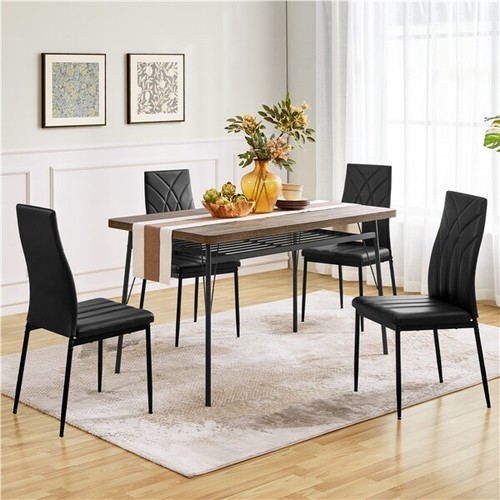 Dining chairs set faux - chairs, 4