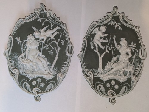 Pair antique jasperware - antique,