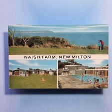 New Milton Postcard 1976 Naish Farm Holiday Park Swimming Pool Hampshire