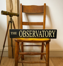 observatory sign room wooden