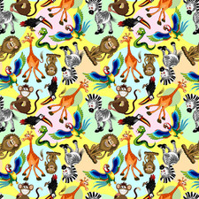 Jolly Jungle Animals on Yellow