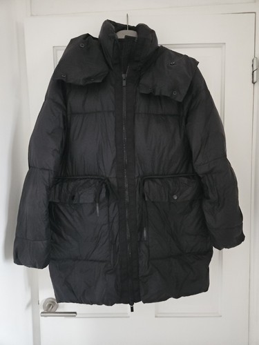 Zara black quilted coat - black,