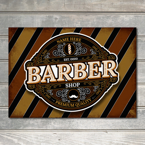 Personalised barber shop metal - personalised,