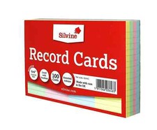 Pack of 100 Record Cards Ruled