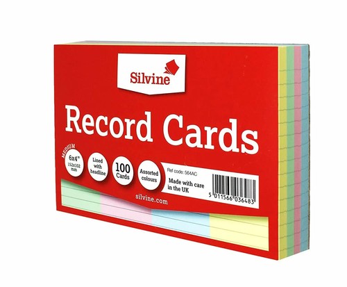 Pack 100 record cards - pack,