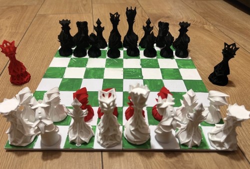 Printed chess set - printed,