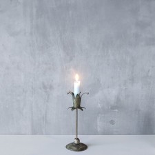 Single vintage 90s sponged gold steel jester crown candle holder