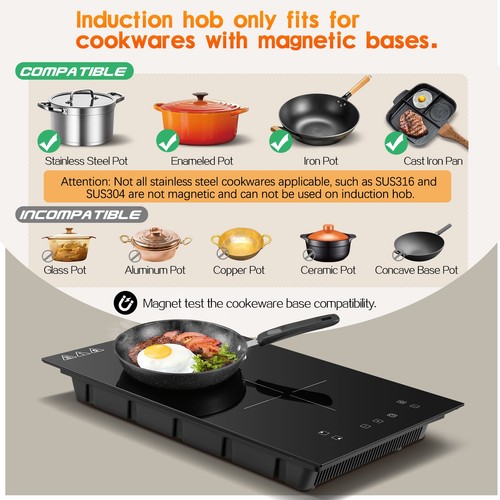 Double induction hob electric - hob,,