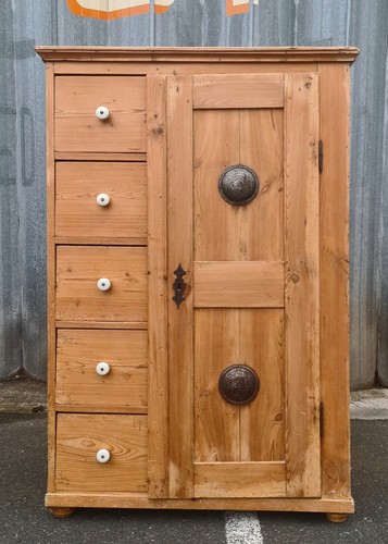 Reclaimed pine larder cupboard - pine,