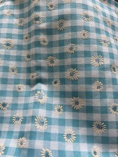 Remnant Gingham Flower Fabric