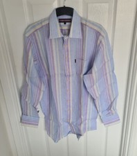 BNWOT Men's Blue Purple Mix Linen Stephens Brothers Shirt Size Large