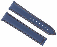 19/16MM LEATHER STRAP WATCH BAND FOR OMEGA SEAMASTER SPEEDMASTER MOON BLUE OS