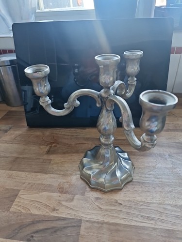 Pewter arm candelabra good - arm,