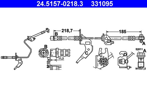 Rear left brake - brake, hose