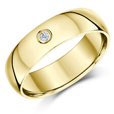 9ct Yellow Gold Diamond Ring Heavy Weight Court(comfort) Wedding Band 4mm 6mm