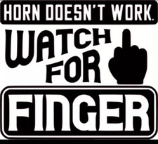 5” Horn Doesn't work funny car vinyl decal sticker van bumper window