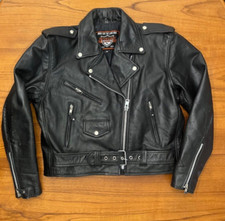 Interstate Leather Cropped Biker Jacket Medium Original Classics Quilted Liner