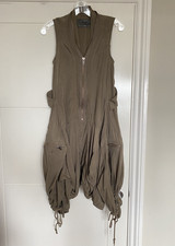 Iconic All Saints Zeeda parachute dress taupe khaki 10