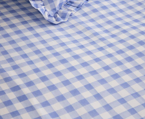 Cornflower blue gingham 100 - gingham, 100%